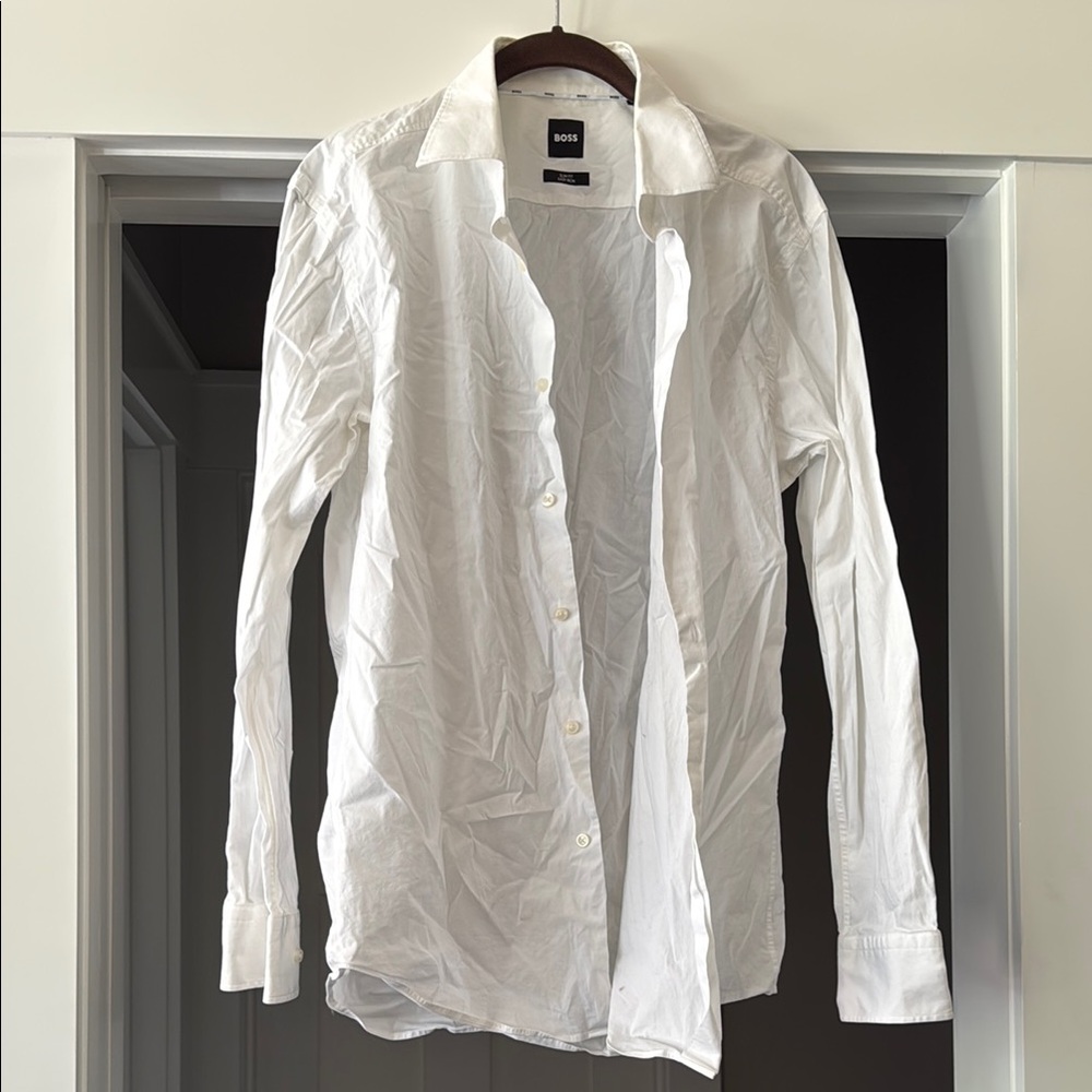 Boss Men's Crisp White Dress Shirt